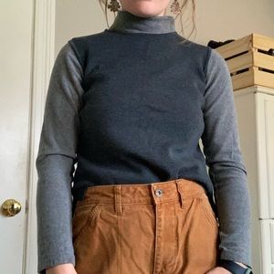 Eileen Fisher Blue Grey Wool Sweater Vest